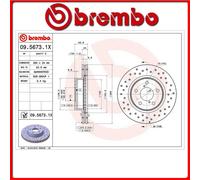 09.5673.1X#11 DISCO FRENO ANTERIORE SPORTIVO BREMBO XTRA SUBARU IMPREZA Estate (