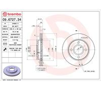 09.6727.34 Disco freno Brembo