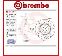09.8137.2X#76 DISCO FRENO ANTERIORE SPORTIVO BREMBO XTRA RENAULT MEGANE II (BM0/