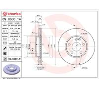 09.8680.11 Disco freno Brembo