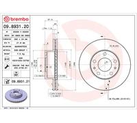 09.8931.20 Disco freno Brembo