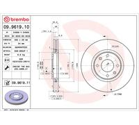 2x Disco Freno BremboPrime Line per Citroën Opel Peugeot Toyota Vauxhall