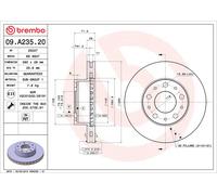 Disco freno BREMBO 09A23520 anteriore, ventilato, 1 Pezzo