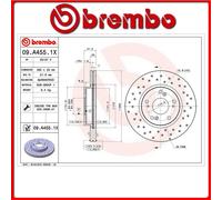 09.A455.1X#7 DISCO FRENO ANTERIORE SPORTIVO BREMBO XTRA HONDA CIVIC VIII Saloon