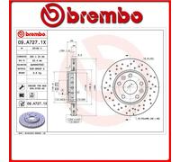 09.A727.1X#31 DISCO FRENO ANTERIORE SPORTIVO BREMBO XTRA RENAULT DUSTER (HS_) 2.