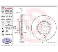 Disco freno BREMBO 09A75811 anteriore, ventilato, altamente carbonizzato, 1 Pezzo