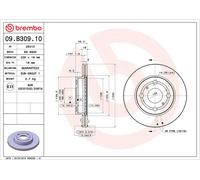 2x BREMBO 09.B309.10 Disco freno per TOYOTA Yaris Schrägheck (P1) 235mm