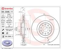 Disco freno BREMBO 09C30611 anteriore, ventilato, altamente carbonizzato, 1 Pezzo