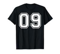 09 Numero Nove Sport di Squadra Disegno Grafico Corrispondenza Varsity Maglietta