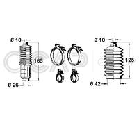 0901159 OCAP Kit soffietto, Sterzo per AUTOBIANCHI,FIAT,LANCIA,SEAT
