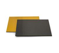 0932573 DECORA - PIATTO TORTA ORO E NERO QUADRATO 36 X 36 CM