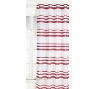 09372-8-AL Home Maison-Tenda Dritta, in stamigna a Righe Orizzontali con Occhielli, 140 x 240 cm, Bois de Rose/Argent, 140 x 240
