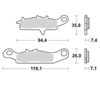 095311 BRAKE PAD RACING KAWASAKI KVF 650 4X4 PRAIRIE ADVANTAGE CLASSIC 2003