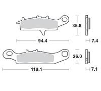095311 PASTIGLIA FRENO SINTERED METAL KVF 750 I 4X4 BRUTE FORCE CAMO EPS 2012