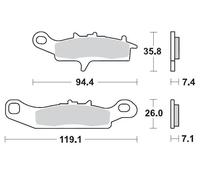 095411 BRAKE PAD RACING KAWASAKI KVF 750 I 4X4 BRUTE FORCE NRA OUTDOOR 2006