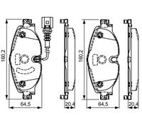 0986495296 Kit pastiglie freno, Freno a disco Bosch