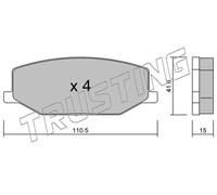 099.0 TRUSTING Kit pastiglie freno, Freno a disco per SUZUKI