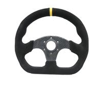 0RahagTFa Volante da gioco piatto in fibra di carbonio scamosciato tipo D da 13 pollici 330 mm Anello giallo blu compatibile con(YOLLOW)