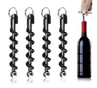 0XBIT 4 Pezzi Cavatappi Vino, Vino Portatile Apribottiglie, Multifunzionale Cavatappi, Mini Portachiavi Apribottiglie, per Viaggi, Campeggio e Feste