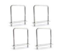0XBIT 4 Pezzi M8 Bulloni a U, U Bolts in Acciaio Inossidabile 70 X 110 mm, Bullone a U Quadrato M8 Con 8 Dadi e 4 Piastre di Telaio, per Giardino, Impianti Idraulici, Installazione Solare Fissa
