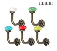 0XBIT 5 Pezzi Ganci Appendiabiti da Parete in Lega di Zinco con Viti, Ganci Appendiabiti Vintaggio per Appendere Abbigliamento e Accessori
