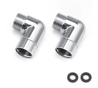 0XBIT 90 Gradi Doccetta Adattatore, 2 Pezzi Gomito per Doccetta, Adattatore per Doccetta Raccordo, Adattatore Angolo per Braccio Soffione Doccia, per Soffioni Doccia, Rubinetti e Tubi Dell'acqua