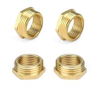 0XBIT Adattatore 1/2 Femmina 3/4 Maschio, 4 Pezzi Riduzione, Raccordo Ottone Cromato per Conversione Collegamento Tubo