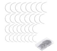 0XBIT Aghi Curvi C, 100 Pezzi Aghi Curvi, Ago Curvo con Scatola Trasparente, 4 Misure, Ago Piegato 3,5, per Cucire Pelle, Artigianato