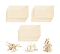 0XBIT Balsa, 15 Pezzi Legno di Balsa Rettangolare 200 X 100 mm, Compensato 2mm non Trattato, Facile da Tagliare, non Facilmente Deformabile, per Pirografia, Modellismo, Fai da Te