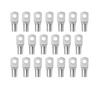 0XBIT Capicorda Elettrici, 20 Pezzi Capicorda ad Occhiello M6, 16 mm² Capicorda Elettrici a Crimpare Non Isolato, per Cavi Batteria, Scatole di Distribuzione Automobilistiche