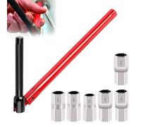 0XBIT Chiave a Tubo per Rubinetti, 13 mm Chiave per Rubinetto Sottolavello, 8-14 mm, con Presa di Prolunga da 6 Pezzi, Rosso Chiave Rubinetto Lavello, Chiave per Rubinetto per Montaggio Rubinetto