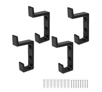 0XBIT Ganci Appendiabiti, 4 Pezzi Alluminio Attaccapanni Da Parete, Nero Stile Moderno Ganci Appendiabiti Da Parete, Adatto Per Guardaroba, Camera Da Letto, Ganci A Muro