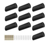 0XBIT Ganci Appendiabiti da Parete di Legno, 10 Pezzi Ganci da Parete Nero 5 cm, Cilindrico Appendiabiti da Parete Legno, Capacità di Carico Circa 10 kg, Adatto per Cappelli, Zaini, Sciarpe, Vestiti