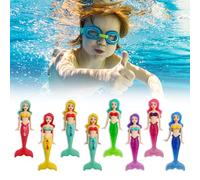 0XBIT Giochi Piscina, 8 Pezzi Giocattolo Immersioni Bambini, Include 4 Pezzi Nuovi Giocattoli da Immersione a Sirena Trasparente, Giocattolo Subacqueo per Piscina per Formazione Subacquea