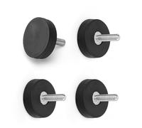 0XBIT Gommati Ganci Magnetici, 4 Pezzi Magneti Neodimio, Diametro 22 mm, Magnete Potente con Filettatura Esterna M4, Calamite Piccole per Correggi Vari Dispositivi