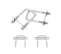 0XBIT M6 Bulloni a U, 4 Pezzi Bullone a U Quadrato M6, Cavallotto di Fissaggio a U, Bulloni a U Quadrato con Dadi e Piastra Telaio, Adatto per Automobili, Tubi, Industria, 60 x 80mm