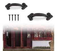 0XBIT Maniglia Porta in Ghisa, 2 Pezzi Maniglie Porte, con Viti di Montaggio, Maniglie Porta Vintage, Presa Comoda, Adatta per Porte di Capannoni Garage Armadi