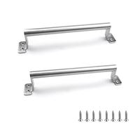 0XBIT Maniglia Porta Scorrevole, 2 Pièces Argento Maniglie per Mobili, Maniglia per Porta Scorrevole con Base Ispessita, pour Ante di Armadi, Ante di Fienili, Ante Scorrevoli e Altri Mobili