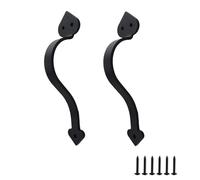 0XBIT Maniglia Porta Scorrevole Nero, 2 Pezzi Maniglia per Porta in Ghisa Antica 23 cm, Fienile Maniglie per Porte, per Cancelli, Cancelli di Recinzione e Porte Scorrevoli