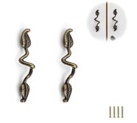 0XBIT Maniglie per Mobili Vintage, 2 Pezzi Maniglie per Mobili A Forma di Foglia, Maniglie Armadio in Stile Retrò Bronzo, Adatto A Tutti I Tipi di Mobili, Cucina, Bagno