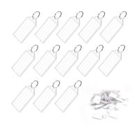 0XBIT Porta Chiavi, 80 Pezzi Targhette Portachiavi, Etichette Chiavi Display Bifacciale, Può Scrivere, Porta Chiavi per Chiavi per Contrassegnare le Chiavi di Valigie, Animali Domestici e Bagagli