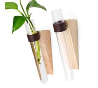 0XBIT Provette Vaso Fiori, 2 Pezzi Vaso per Provette Sospeso, Vaso per Provette con Supporto per Fiori, Salvaspazio e Bello, Stazione di Propagazione per Piante per Decora Casa, Ufficio