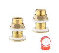0XBIT Raccordo Tubo Acqua, 2 Pezzi Connettore Serbatoio Acqua Multifunzione, Boccola Serbatoio con Guarnizione in Silicone, per Serbatoio Dell'acqua, Torre Dell'acqua, Pompa Dell'acqua