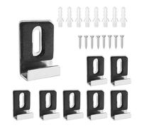 0XBIT Reggi Specchio, 8 Pezzi Argento Supporto Specchio, Acciaio Inossidabile Forma U Supporto Vetro Clip, con Viti Tubo Espansione, per Cornici per Foto, Specchi, Cartelloni Pubblicitari