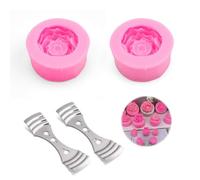 0XBIT Stampi Silicone Rose, 2 Pezzi Stampi in Silicone Fiori, Fiori di Stampo in Silicone, Stampo Silicone Fiori 3D per Dolci in Cucina, Candele Profumate in Gesso