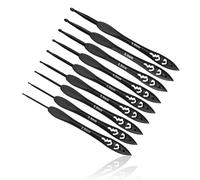 0XBIT Uncinetto Set, 9 Pezzi Kit Uncinetto, Uncinetto per Principianti, Uncinetti Ergonomici, Uncinetto Nero, Uncinetto per Fai da te e Principianti