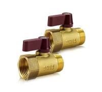 0XBIT Valvola Sfera, 2 Pezzi Mini Metallo Valvole, DN 15 Ottone Acqua Galleggiante Valvola, Tenuta Forte, Previene Perdite, per Cucina, Bagno, Toilette