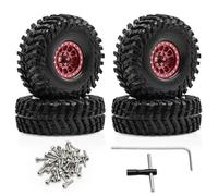 1.0 Modifica Aggiornamento Pneumatico BL Per TRX4M Per SCX24 1/18 Accessori | Aggiornamenti Parti Automobili RC 1.0 Set Ruote/pneumatici Beadlock Metallo Build Micro Crawler 1/18(Red,Size a)