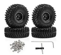 1.0 Modifica Aggiornamento Pneumatico BL Per TRX4M Per SCX24 1/18 Accessori | Aggiornamenti Parti Automobili RC 1.0 Set Ruote/pneumatici Beadlock Metallo Build Micro Crawler 1/18(Black,Size a)