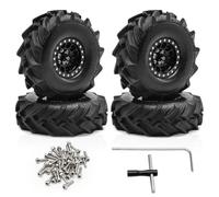 1.0 Modifica Aggiornamento Pneumatico BL Per TRX4M Per SCX24 1/18 Accessori | Aggiornamenti Parti Automobili RC 1.0 Set Ruote/pneumatici Beadlock Metallo Build Micro Crawler 1/18(Black,Size b)